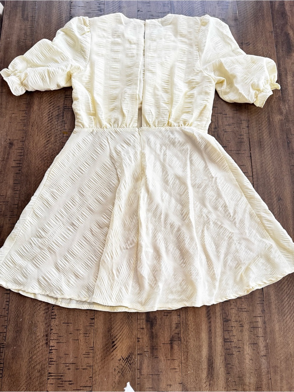 En Saison butter Yellow Textured Mini Dress - Picture 4 of 10